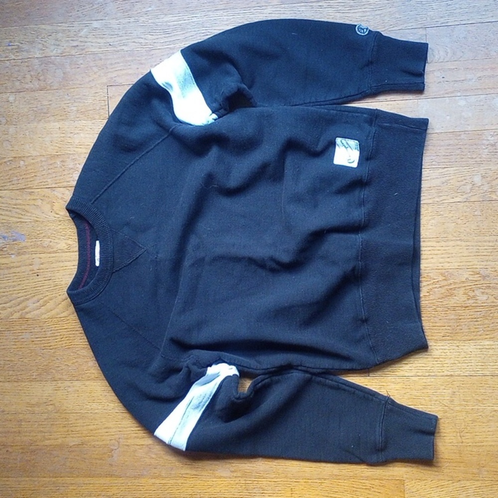 Todd Snyder X Champion Black Color Block Raglan Sweatshirt Men's Small S Cotton